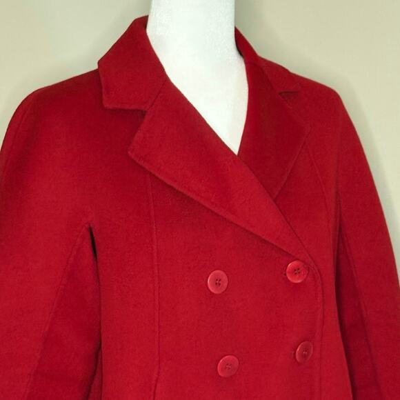 Talbot's Petite Double Faced Wool Swing-Style Blazer Women's 10P | Red | EUC - Picture 2 of 12